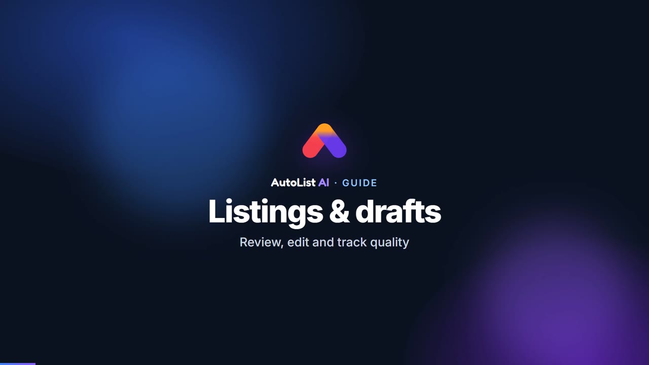 Listings & drafts video guide