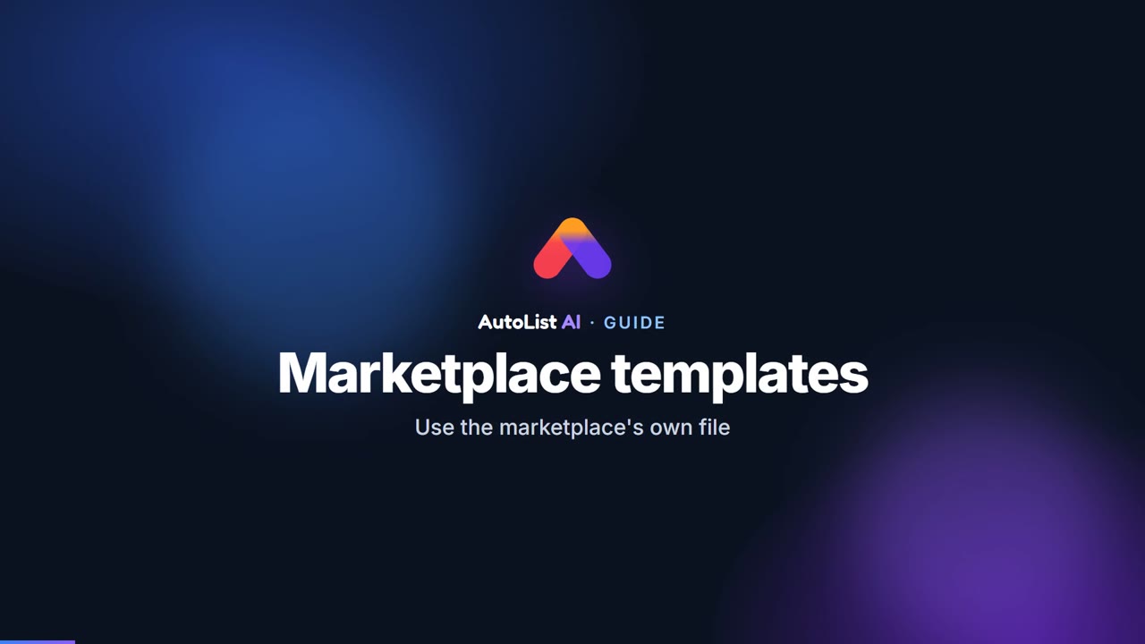 Marketplace templates video guide